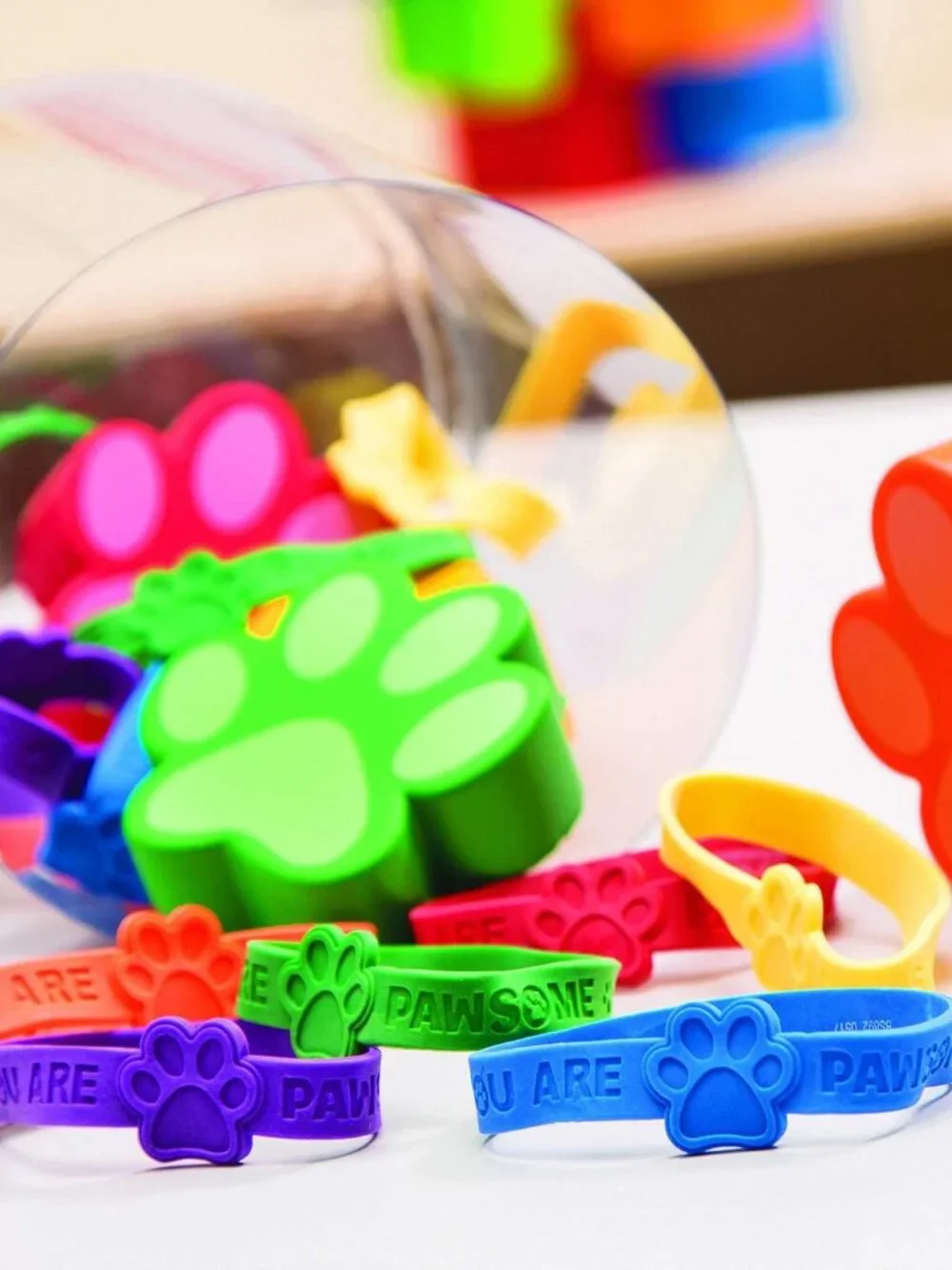 Paw Print Rubber Bracelet - 24 Pieces - Educational And Learning Activities For